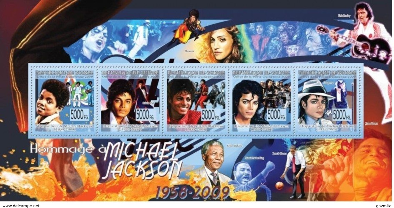 Guinea 2009, Music, M. Jackson, M. L. King, 5val In BF+BF - Martin Luther King