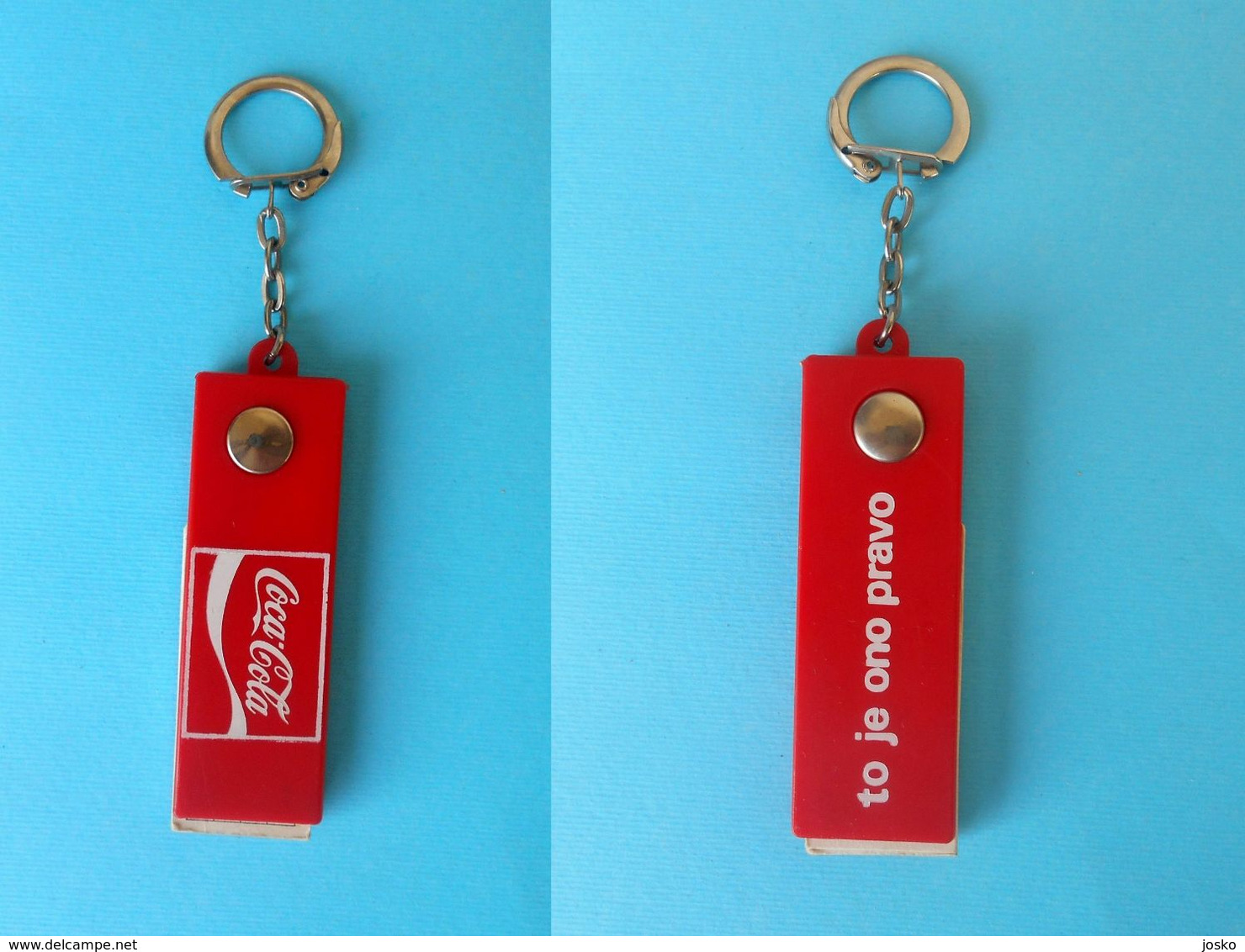 COCA-COLA ... Yugoslavian Nice Old And Very Rare Keychain 1970's * Keyring Key-ring Porte-clés Schlüsselring - Porte-clefs