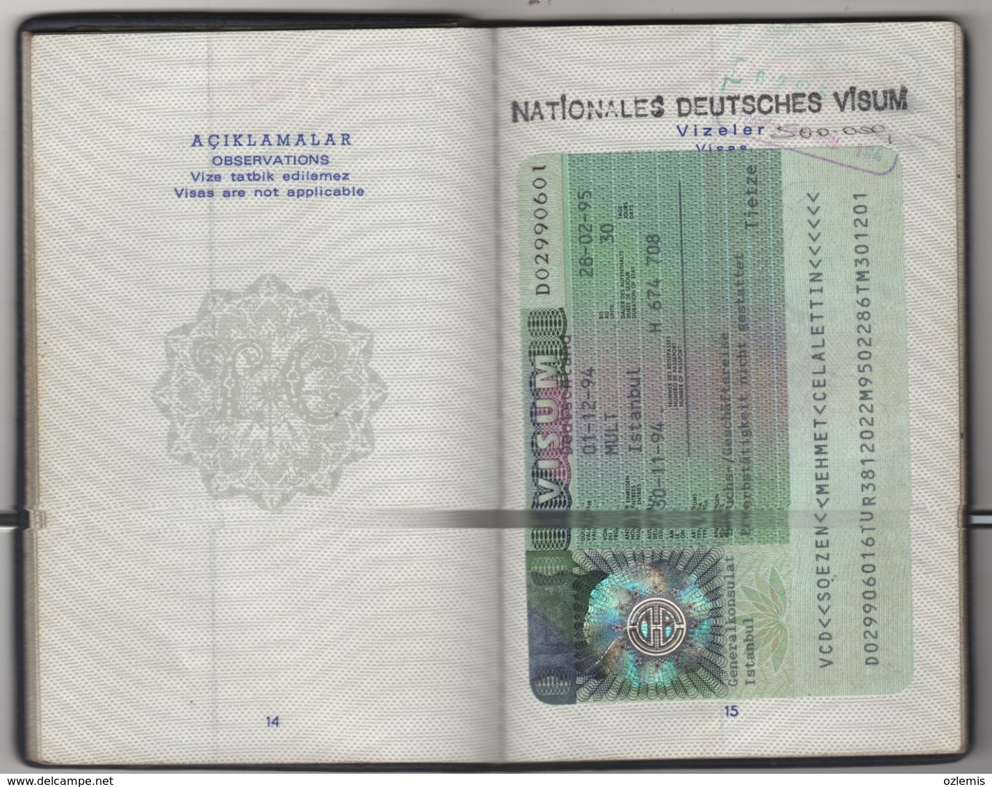 1989 PASSPORT, PASSEPORT ,ITALIA , ENGLAND,FINLAND,USA,GERMANY,SUOSSE,EGYPT,SAUDI ARABIA VİSA AND FISCALS - Non Classificati