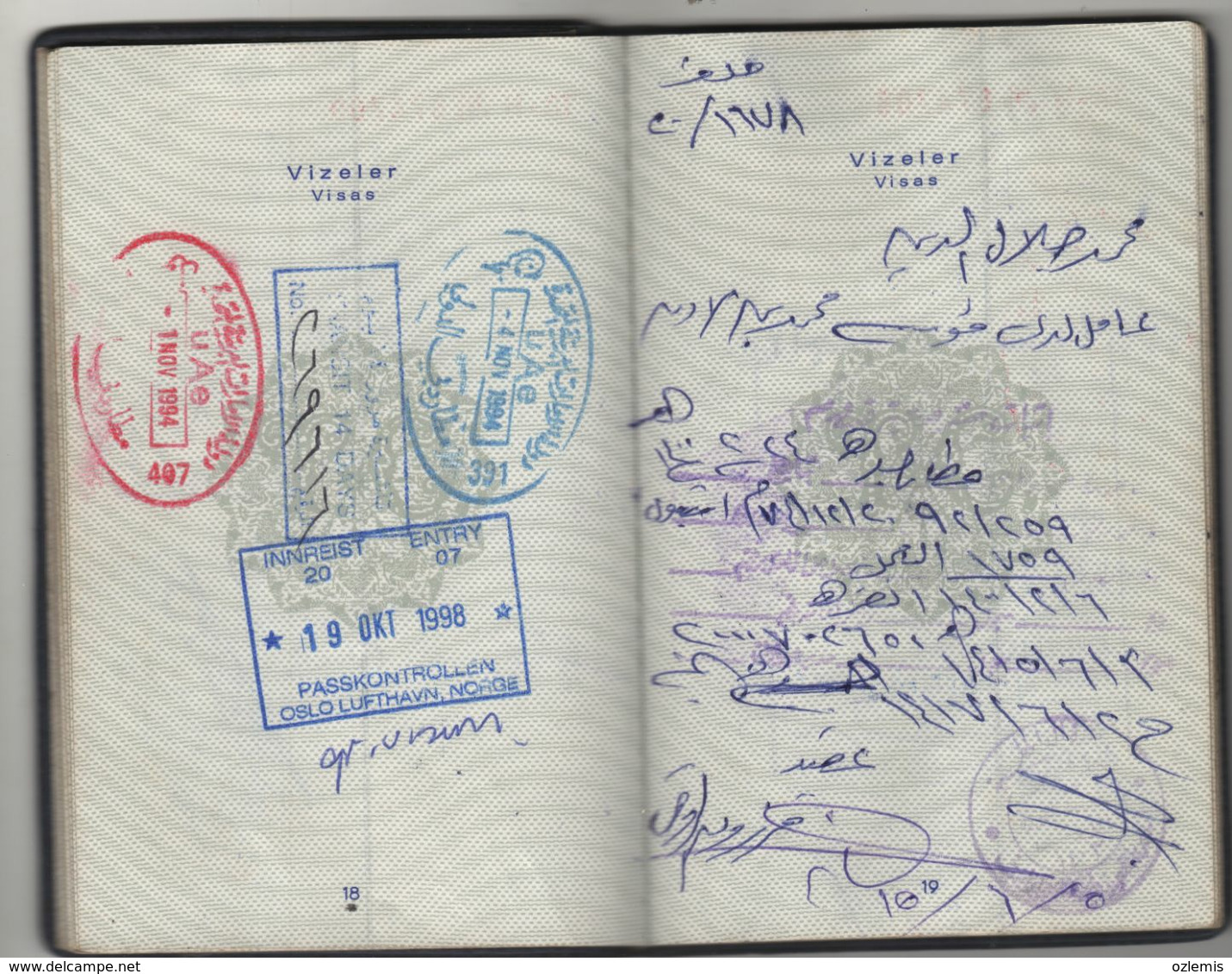 1989 PASSPORT, PASSEPORT ,ITALIA , ENGLAND,FINLAND,USA,GERMANY,SUOSSE,EGYPT,SAUDI ARABIA VİSA AND FISCALS - Non Classificati