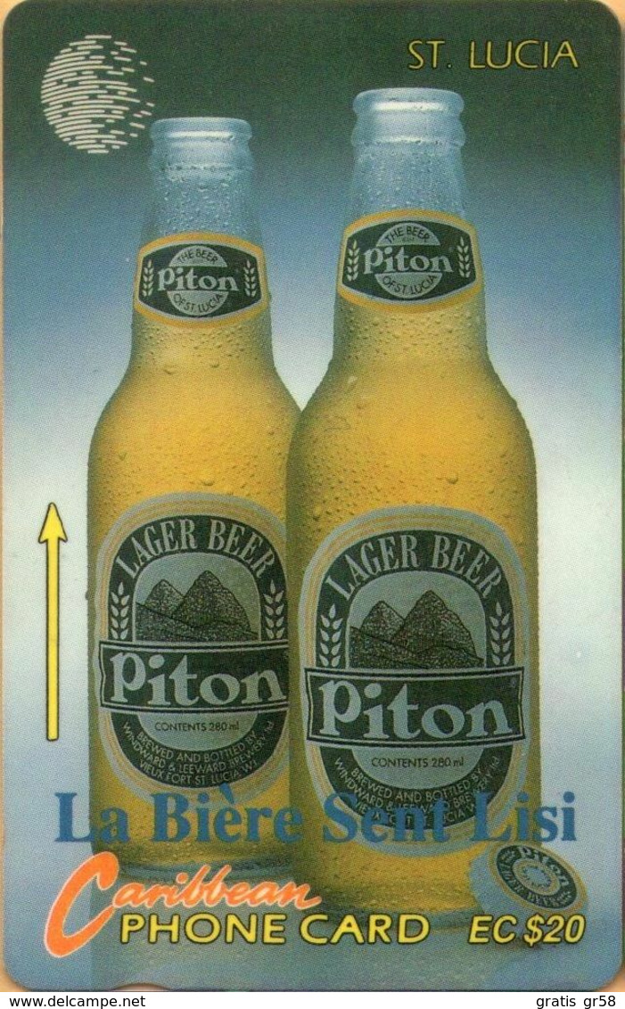 Saint Lucia - GPT, STL-10A, 10CSLA, Piton Beer, 20$, 15.000ex, 1993, Used - Santa Lucia