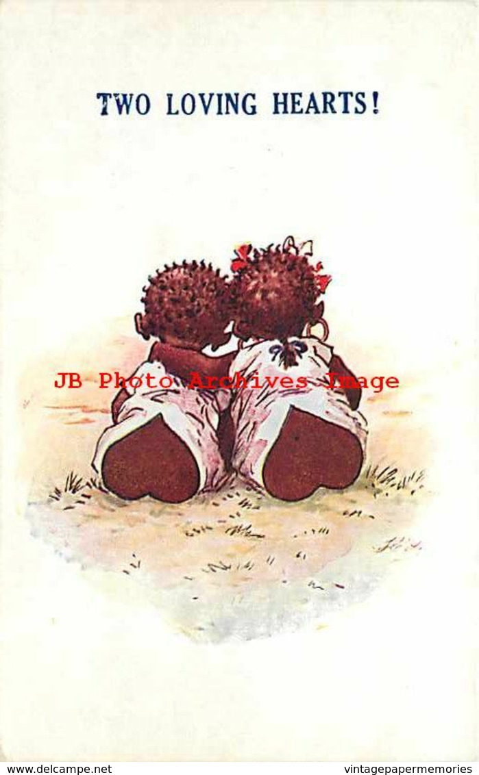 223131-Black Americana, Bamforth No 1559, Two Loving Hearts, Children Hugging - Black Americana