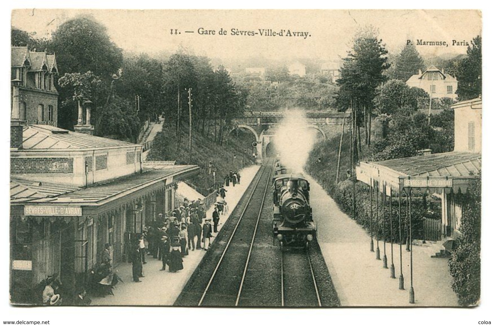 Gare De Sèvres Ville D'Avray Locomotive Vapeur Animée - Angus