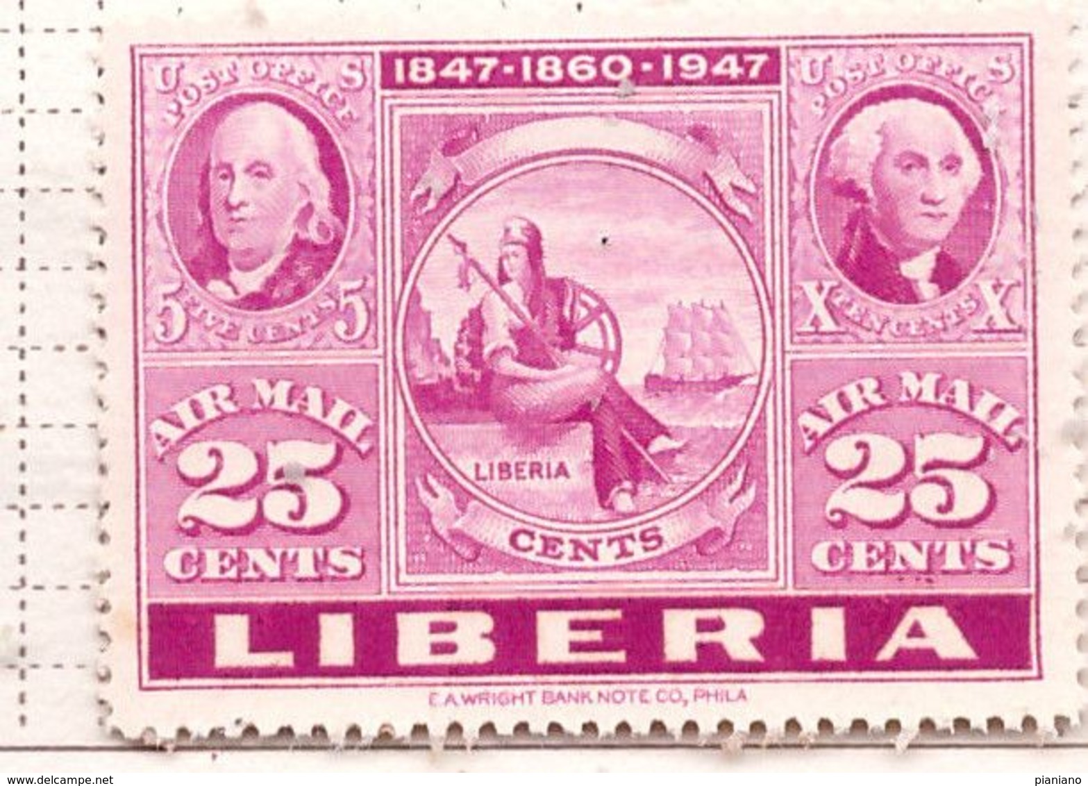 PIA  - LIBERIA : 1947 - Francobolli Di Posta Aerea - Centenario Dei Francobolli Degli Stati Uniti - (Yv P.A. 50-52 ) - Liberia