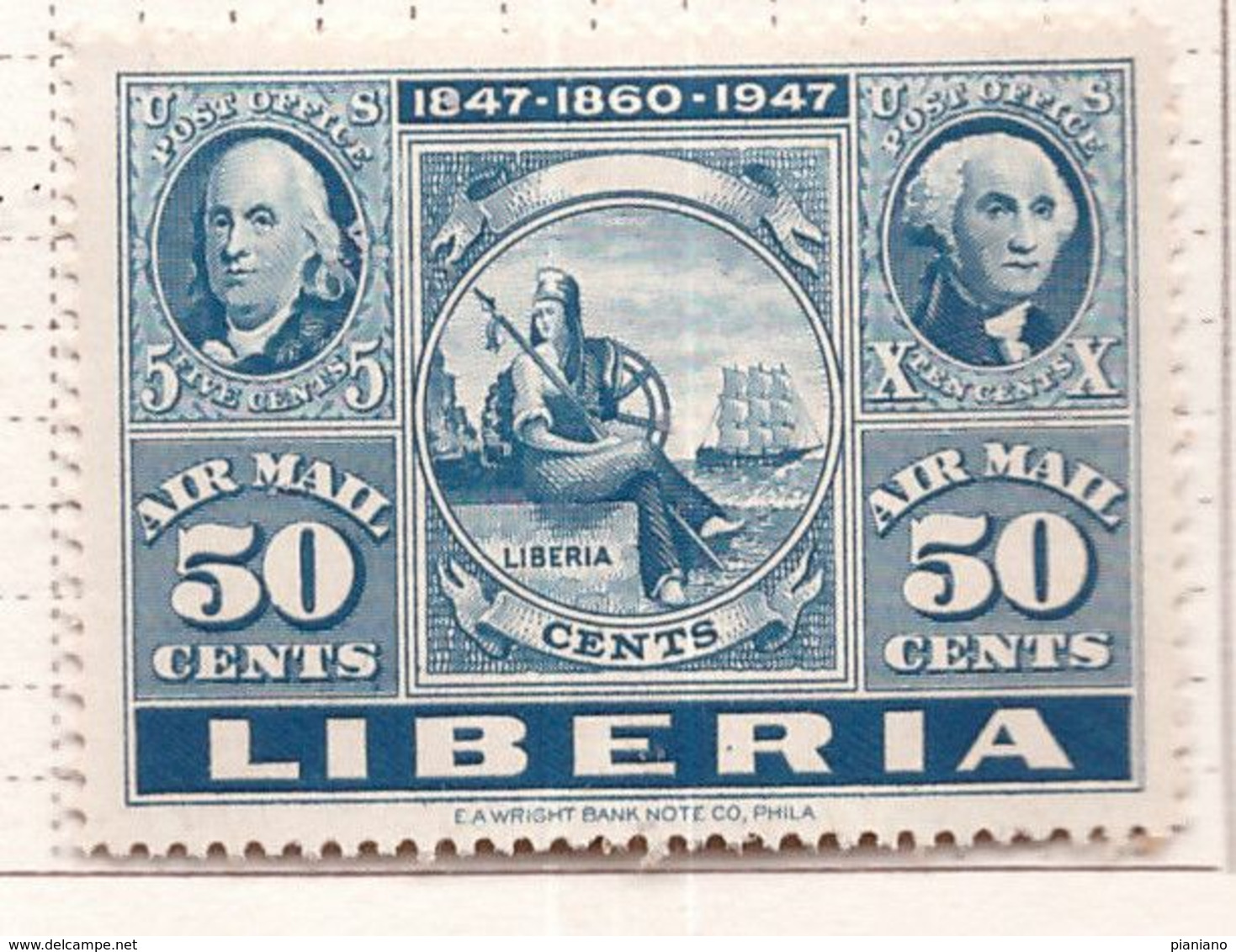 PIA  - LIBERIA : 1947 - Francobolli Di Posta Aerea - Centenario Dei Francobolli Degli Stati Uniti - (Yv P.A. 50-52 ) - Liberia