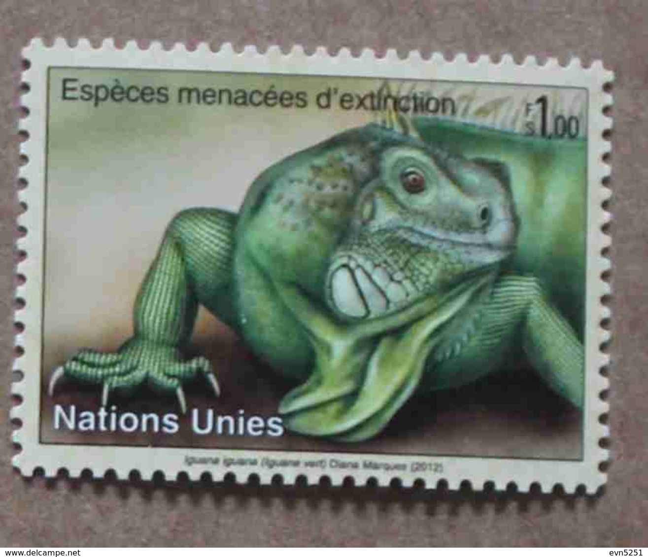 Ge12-01 : Nations-Unies (Genève) / Protection De La Nature - Iguane Verte Ou Iguane Commun (Iguana Iguana) - Neufs