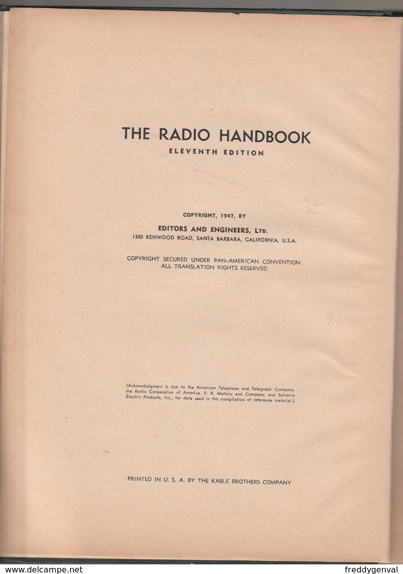 RADIO HANDBOOK ELEVEN EDITION - Physik