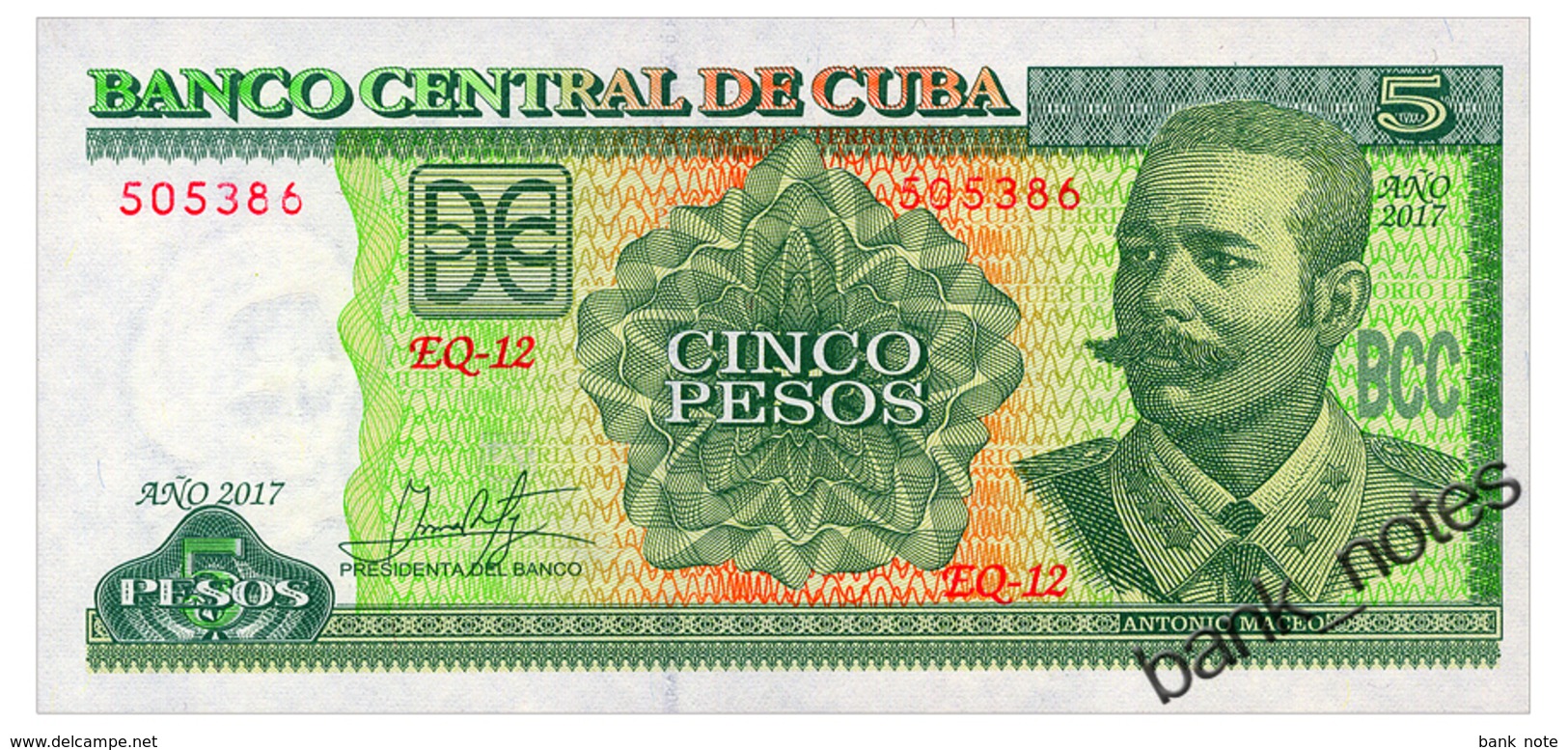 CUBA 5 PESOS 2017 Pick 116q Unc - Cuba