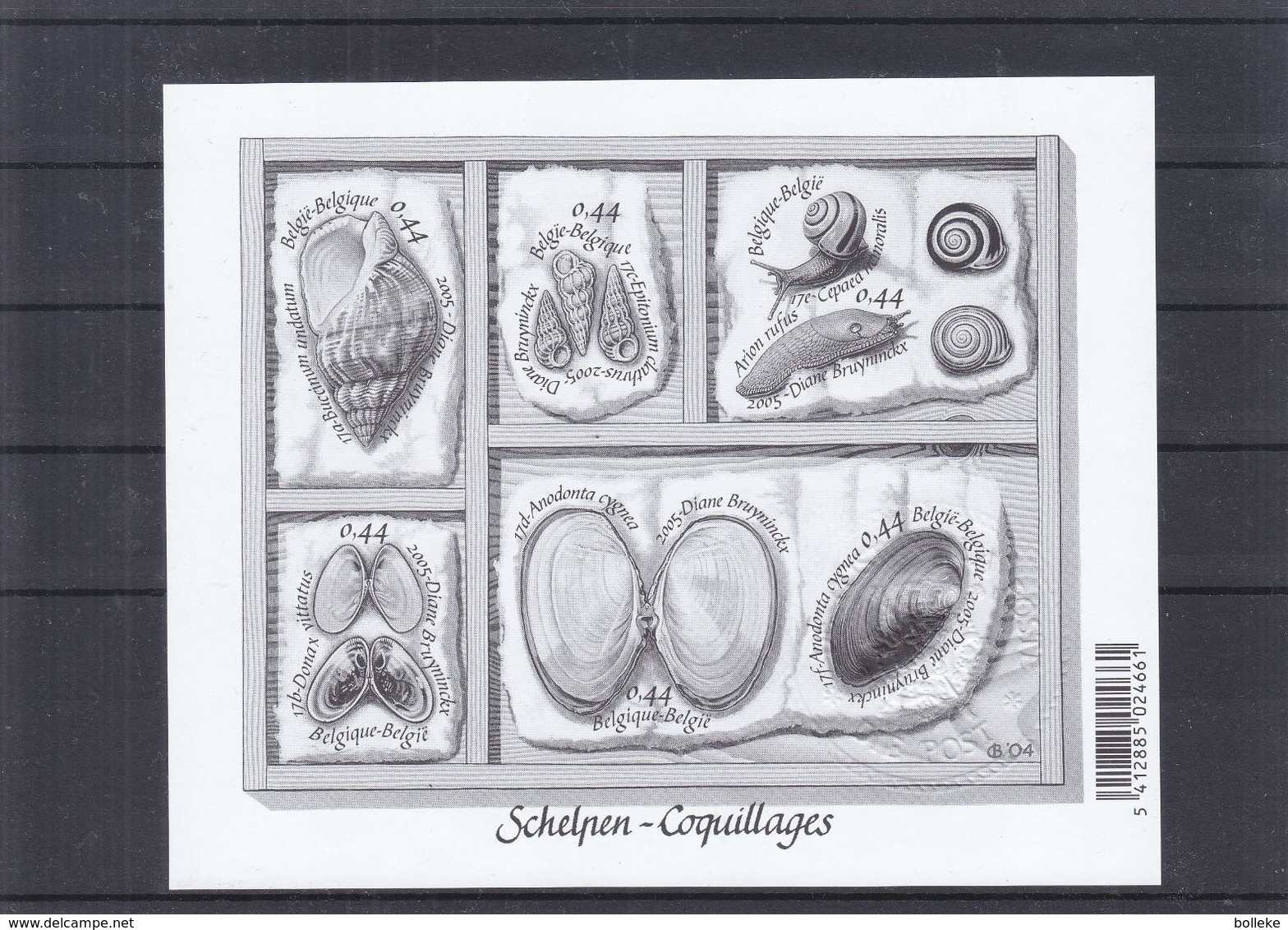 Coquillages - Belgique - COB BF 122  - Feuillet Ministériël - Tirage 75 Feuillets - Buccin-Donace - Escargot - Très Rare - Conchiglie