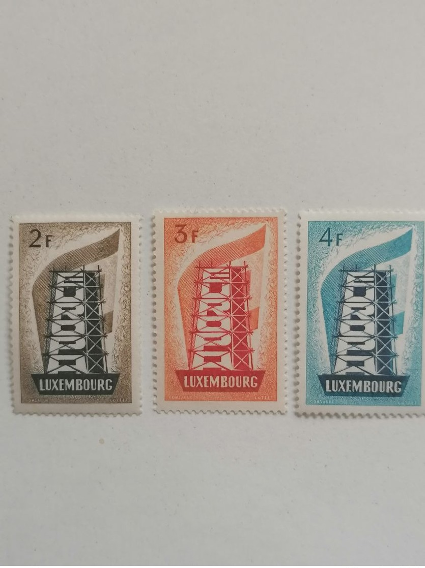 Luxembourg MNH ** Europa Cept 1956 Architecture Gomme D'origine Sans Charnières N° 555 N° 556 N° 557 - Nuevos