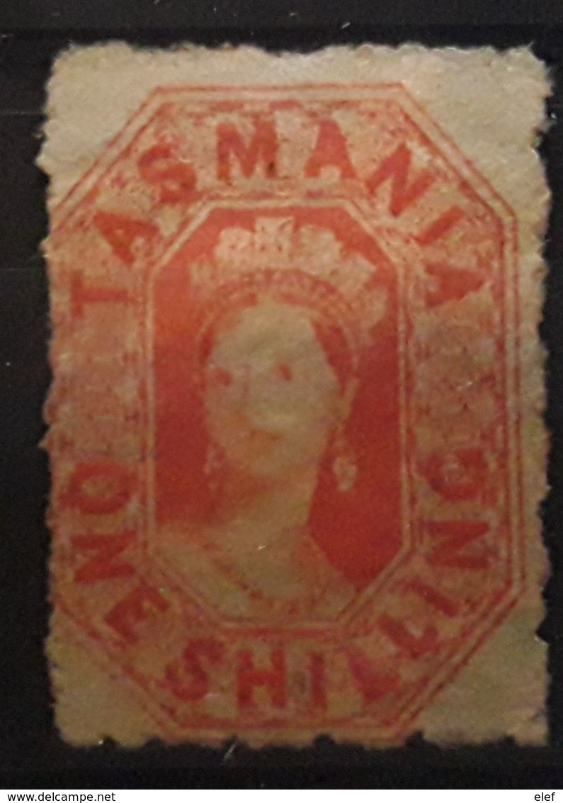 TASMANIA TASMANIE, Australia , 1864 - 1870, Queen Victoria,  Yvert No 21 A, 1 Shilling Vermillon D 12, Neuf (*), TB - Ungebraucht