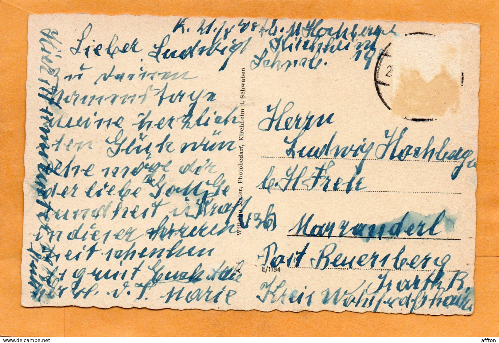 Kirchheim Unter Teck Germany 1940 Postcard - Kirchheim