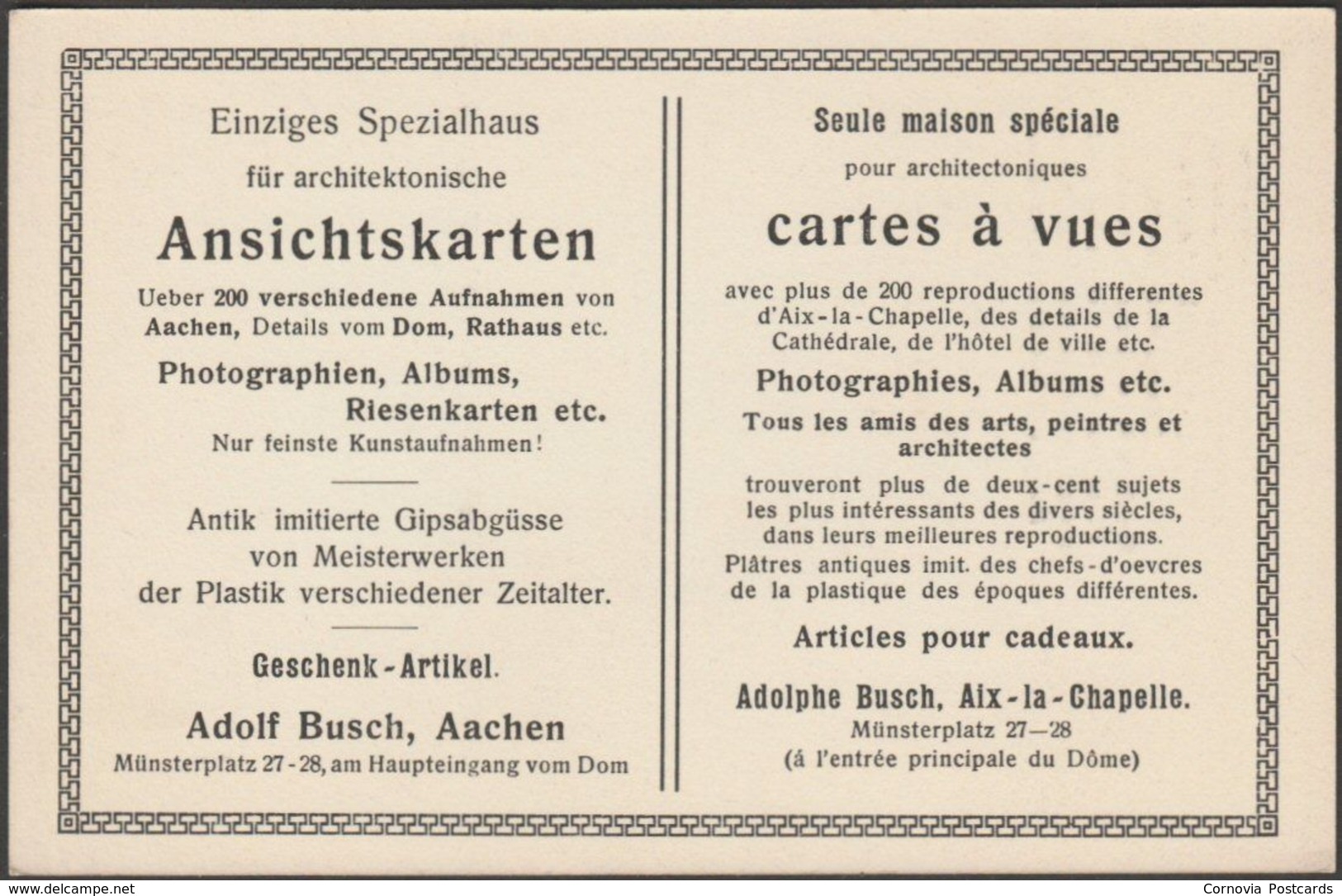 Geschäftshäuser Der Kunstanstalt Adolf Busch, Aachen, C.1910s - Reklame AK - Aachen