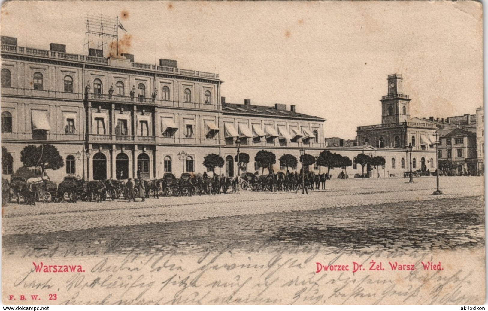 Postcard Warschau Warszawa Bahnhof Dworzec Dr. Żel. Warsz Wied. 1904 - Polen