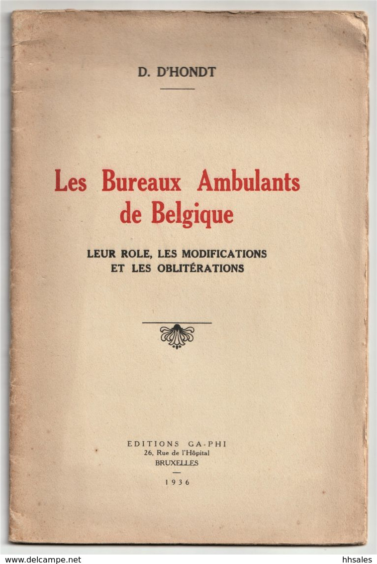 BELGIQUE, Les BUREAUX AMBULANTS De BELGIQUE, D'Hondt 1936 - Philately And Postal History