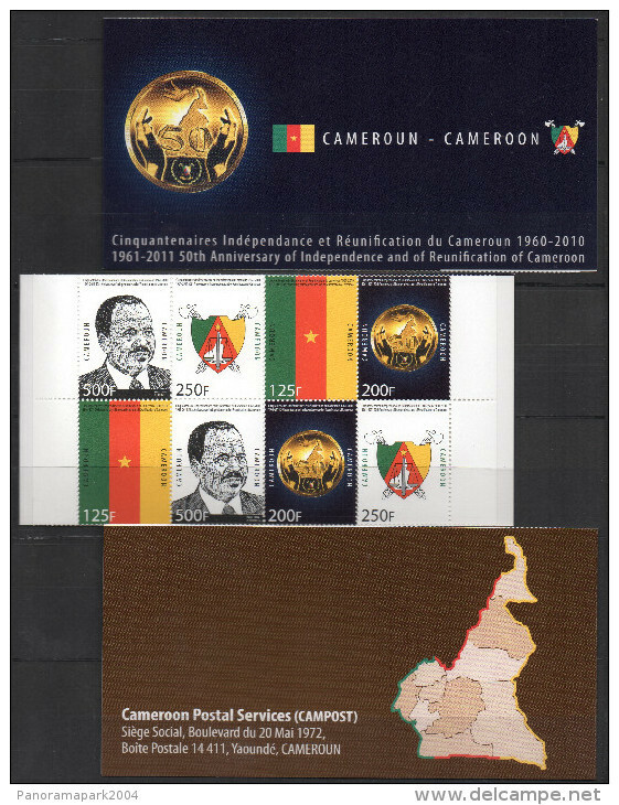 Cameroun Cameroon Kamerun 2010 Mi. 1261 - 1264 Cinquantenaires Indépendance Et Réunification Booklet Carnet MH - Camerún (1960-...)