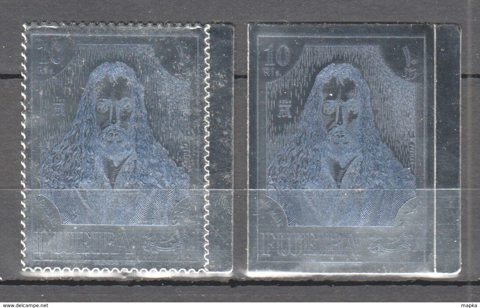 A721 IMPERF,PERF SILVER FUJEIRA ART PAINTINGS DURER AIR MAIL 2ST MNH - Christianity