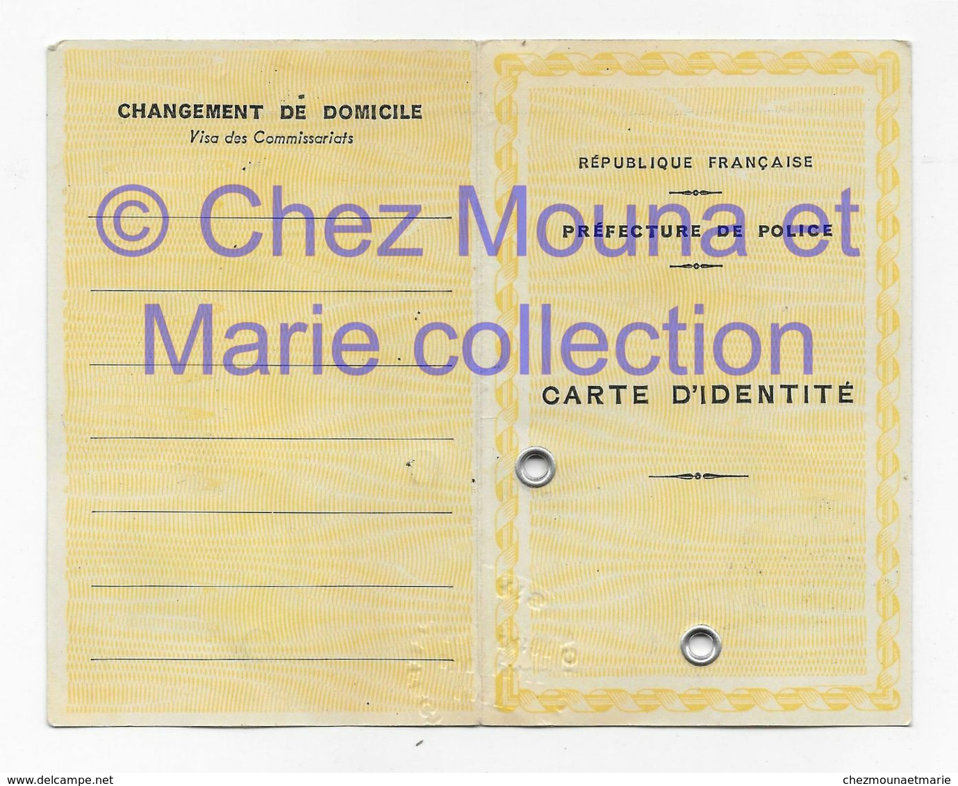 1955 DUBOURGEAL MARTHE EPOUSE HYVE NEE 1888 PARIS 10 HABITANT RUE MOINON - CARTE IDENTITE - Documents Historiques