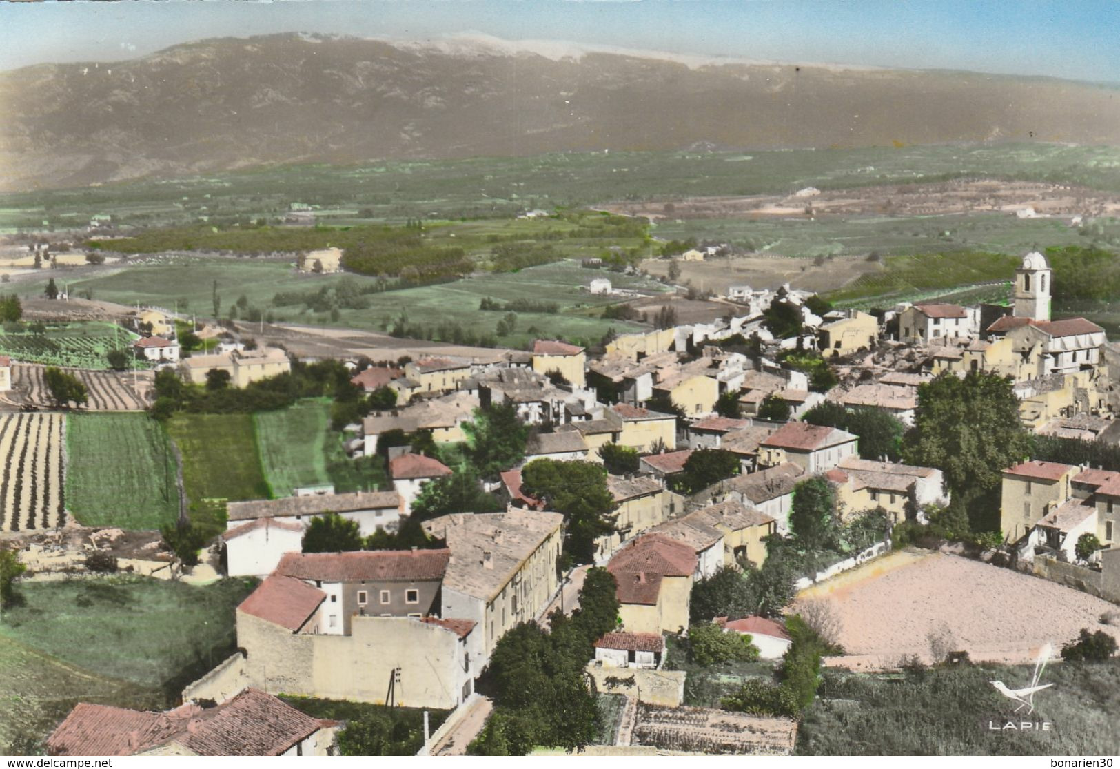 CPSM 84 MORMOIRON   VUE GENERALE  AERIENNE  ET LE VENTOUX - Mormoiron