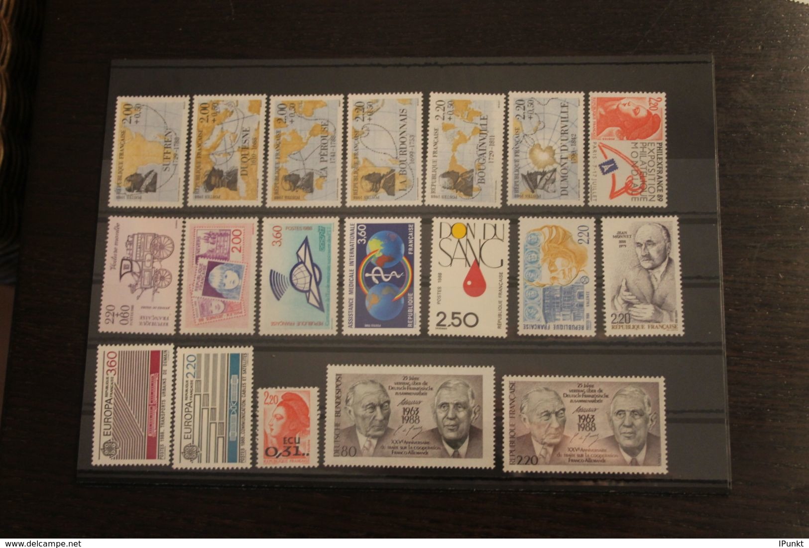 France 1988, 2636-2695; Postfrisch, Frankreich Jahrgang 1988, 51 Werte, 4 MH, überkomplett, 4 Steckkarten - 1980-1989