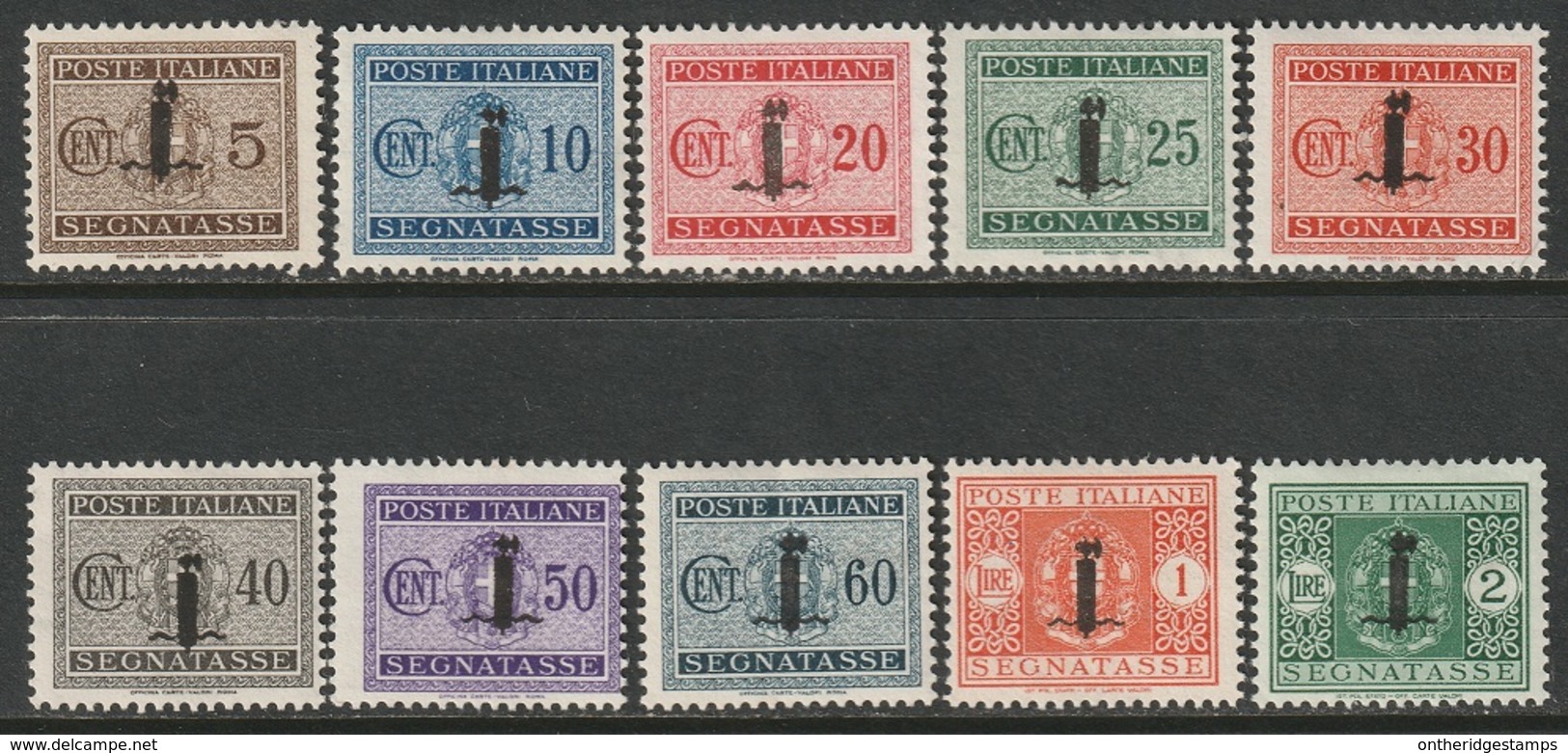 Italian Social Republic 1944 Sc J1-10 Sa 60-69 Postage Due Partial Set MH - Portomarken