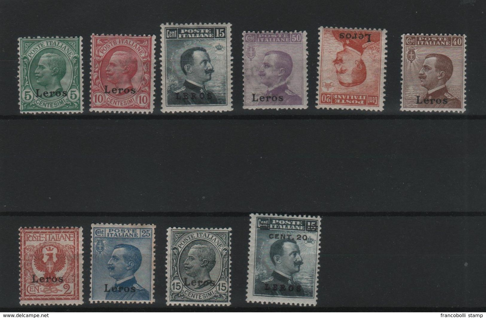 1912-22 Egeo Lero Leros MNH/MLH - Egée (Stampalia)