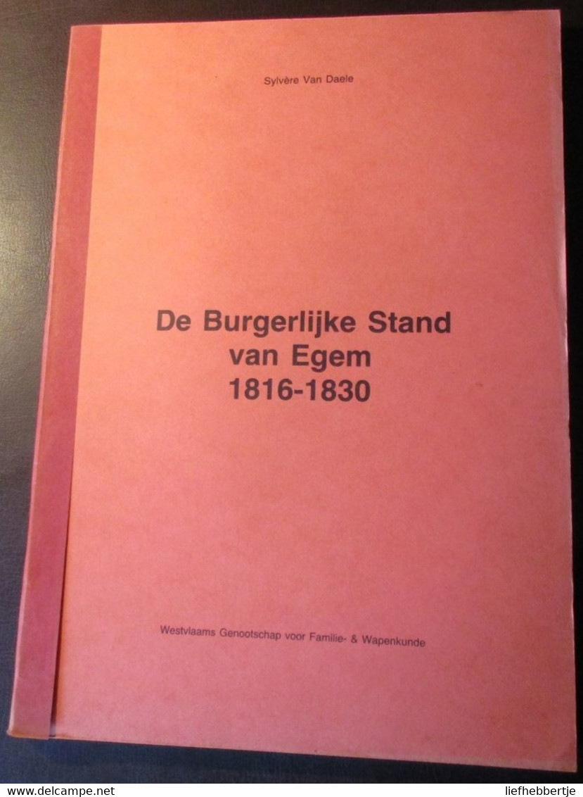 De Burgerlijke Stand Van Egem 1816-1830  -  Genealogie   -   Pittem - Geschichte