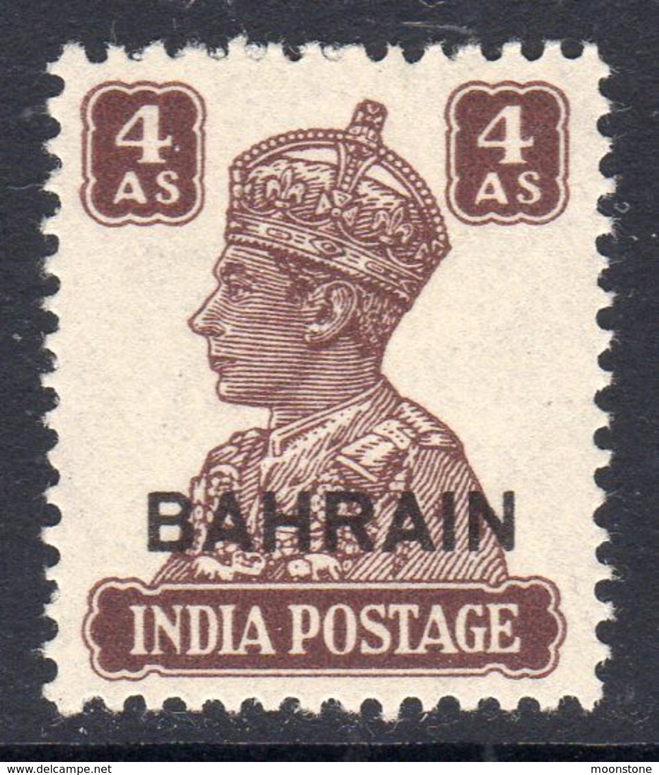 Bahrain GVI 1942-5 4 Annas, Overprint On India Definitive, Hinged Mint, SG 47 (E) - Bahrain (...-1965)