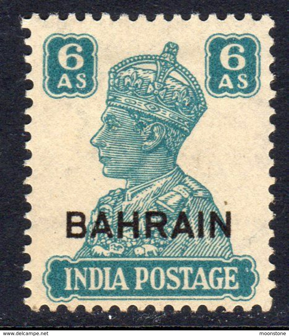 Bahrain GVI 1942-5 6 Annas, Overprint On India Definitive, Hinged Mint, SG 48 (E) - Bahrain (...-1965)