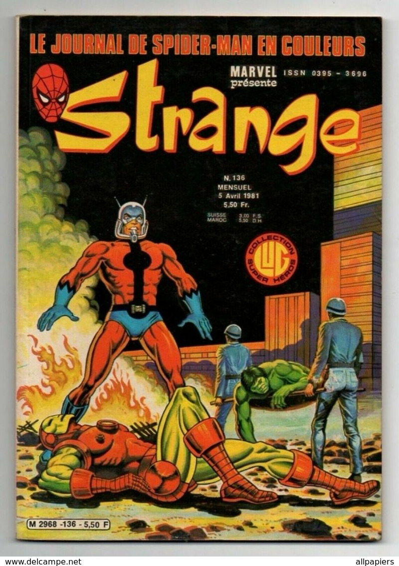 Strange N°136 L'intrépide Daredevil - L'homme Araignée - L'empire Des Robots - Rom Le Chevalier De L'espace ... De 1981 - Strange