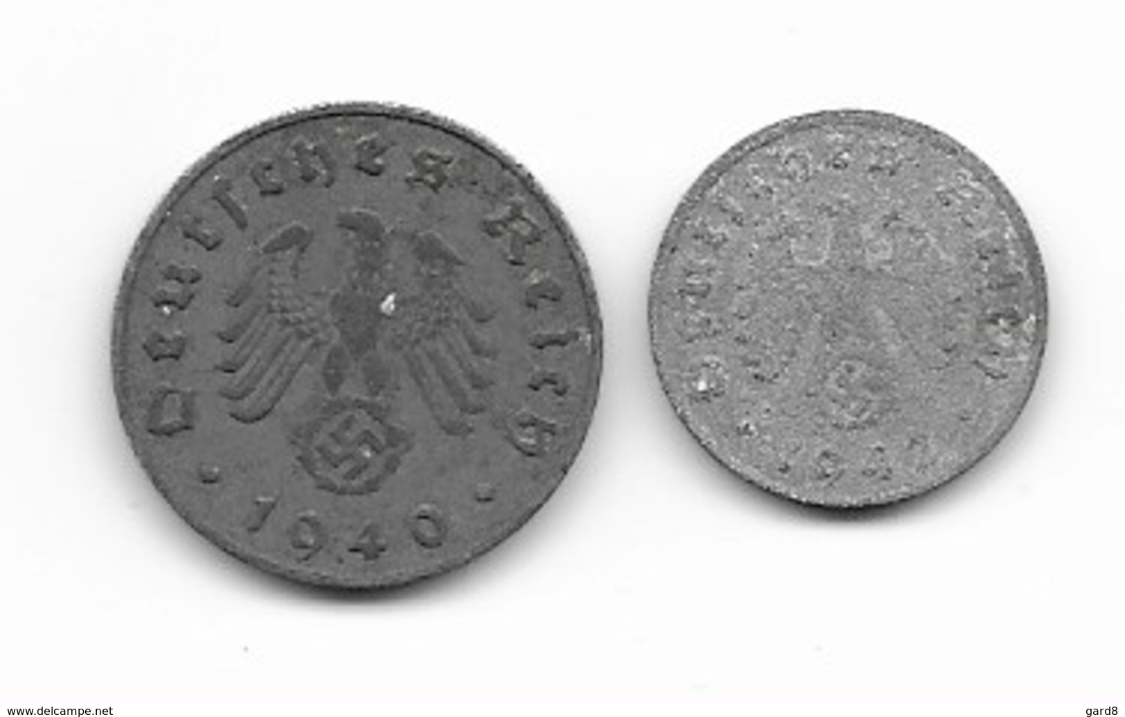 Lot De 2 Pièces Allemandes  - Période Du NSDAP  - 1 Rpf 1942A Et 10 Rpf 1940J - 10 Reichspfennig