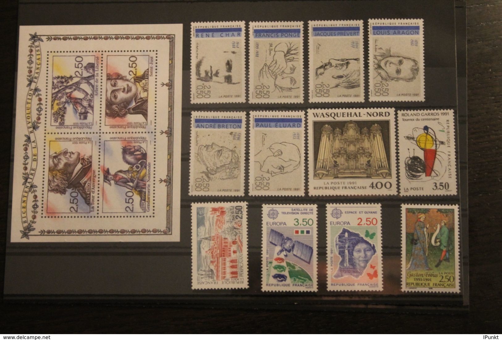 France 1991, 2815-2870; Postfrisch, Frankreich Jahrgang 1991, 51 Werte, 1 Block, 1 Markenheft,überkomplett 4 Steckkarten - 1990-1999