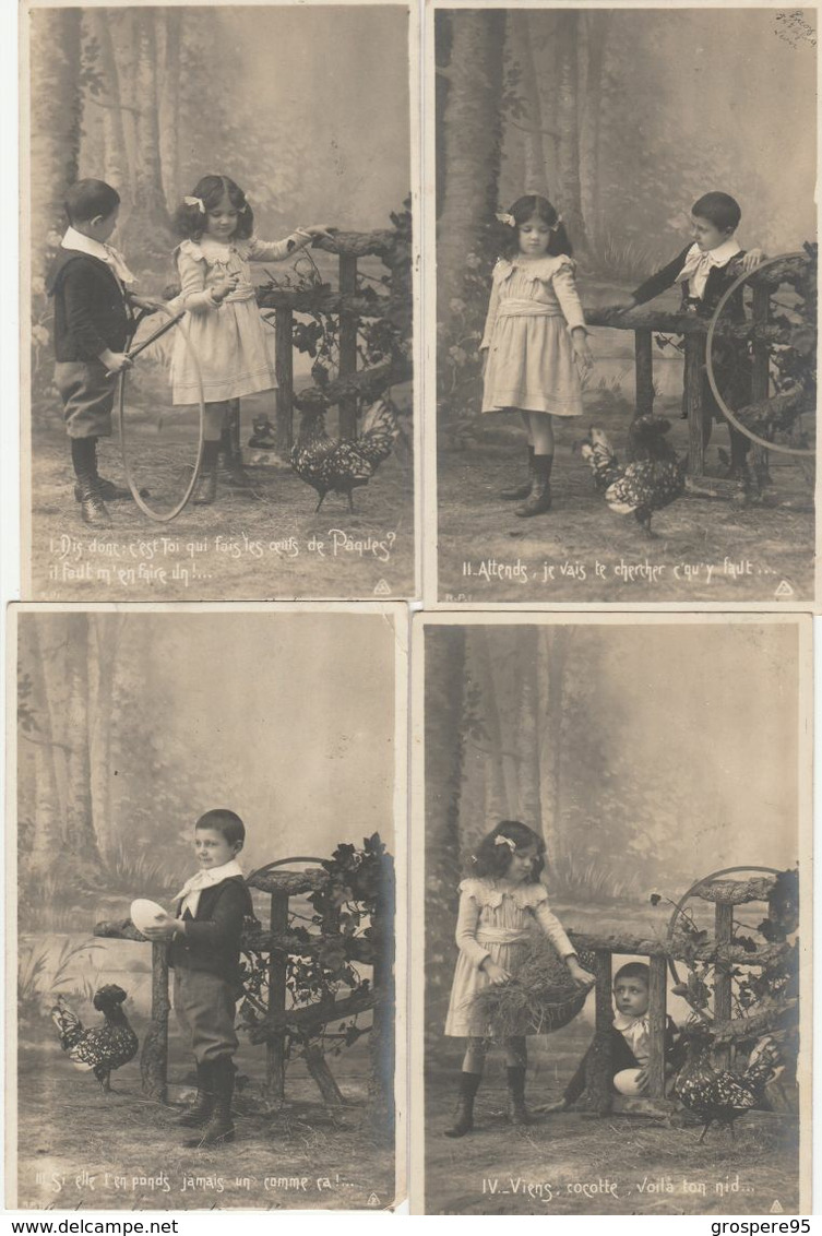 ENFANTS OEUFS DE PAQUES R.P.I LOT DE 5 CARTES PRECURSEUR 1903 - Collections, Lots & Séries