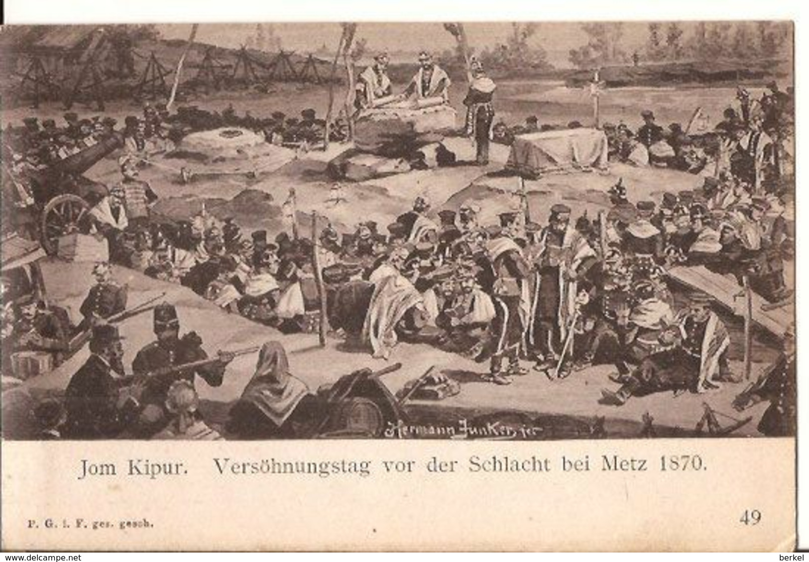 JUDAICA JOM LIPUR VERsönungstag Vor Der Schlacht Bei Metz 1870 6/612 - Jewish