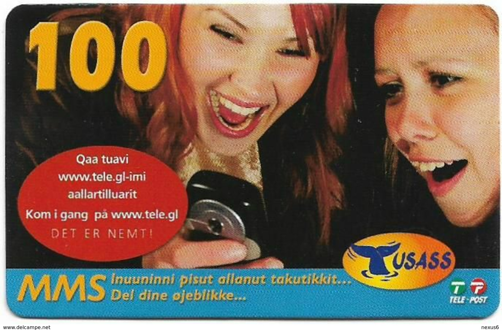 Greenland - Tusass - 2 Girls With Mobile, GSM Refill, 100kr. Exp. 22.04.2009, Used - Groenland