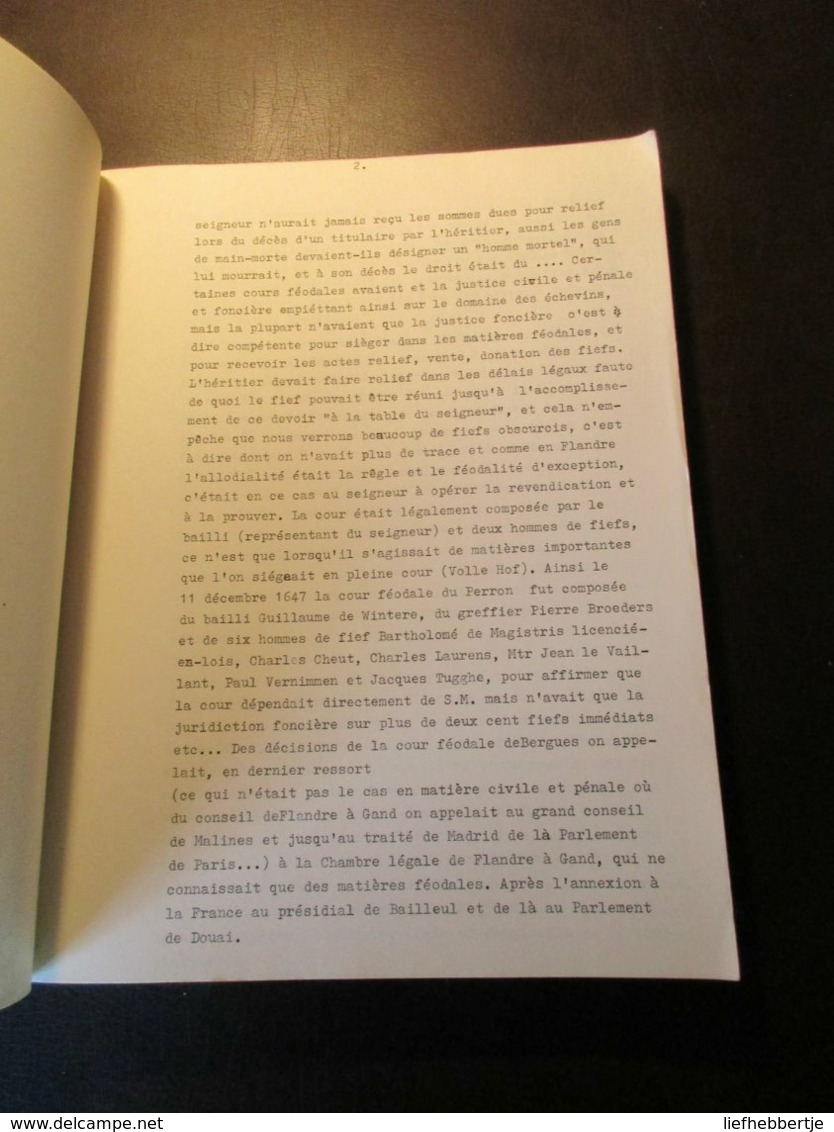 La Cour Féodale Du Perron De Bergues - Sint-Winoksbergen - Genealogie - Généalogie  - Par W. Van Hille - Bergues