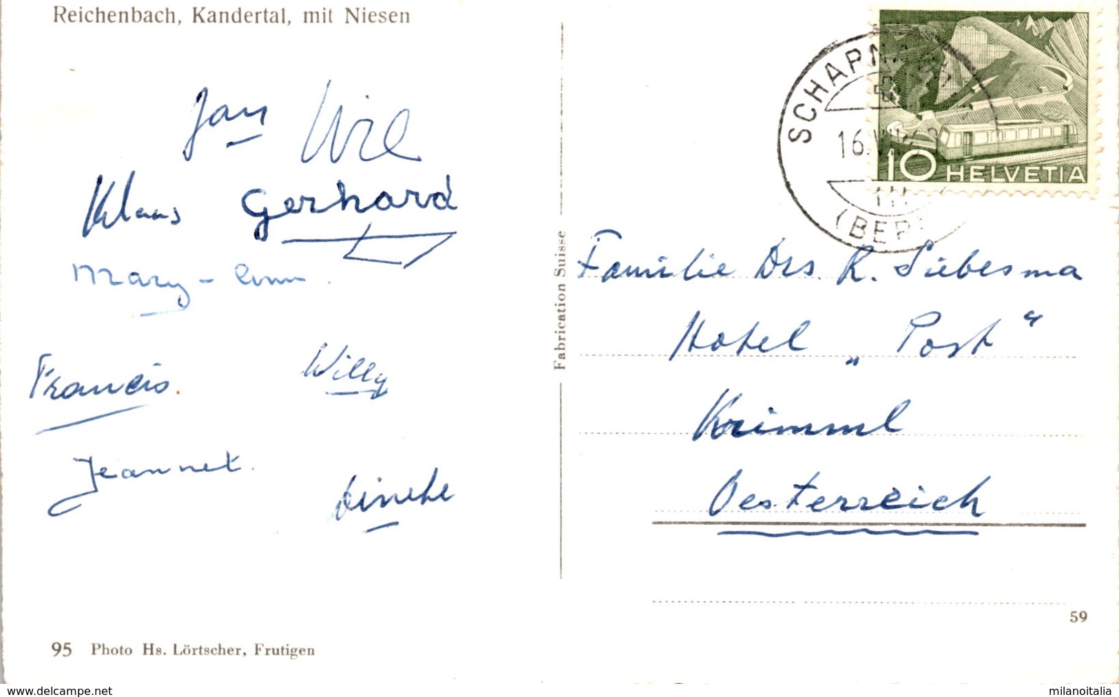 Reichenbach, Kandertal, Mit Niesen (95) * 16. 7. 1960 - Reichenbach Im Kandertal