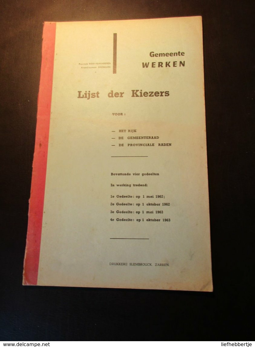 Kiezerslijst Werken ( Bij Kortemark ) 1962-1963 - Geschichte