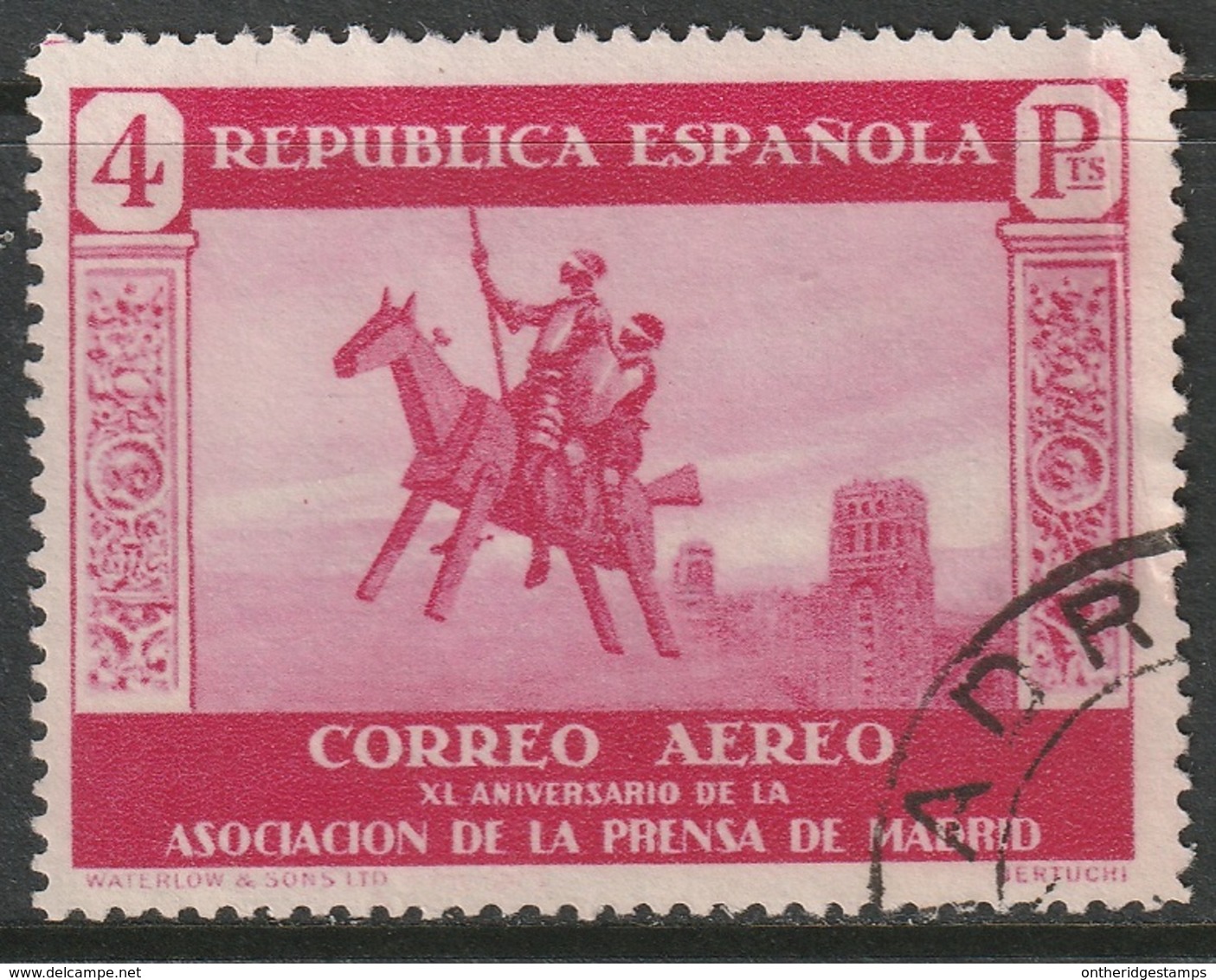 Spain 1936 Sc C86 Ed 724 Air Post Used Fold On Right Side - Used Stamps