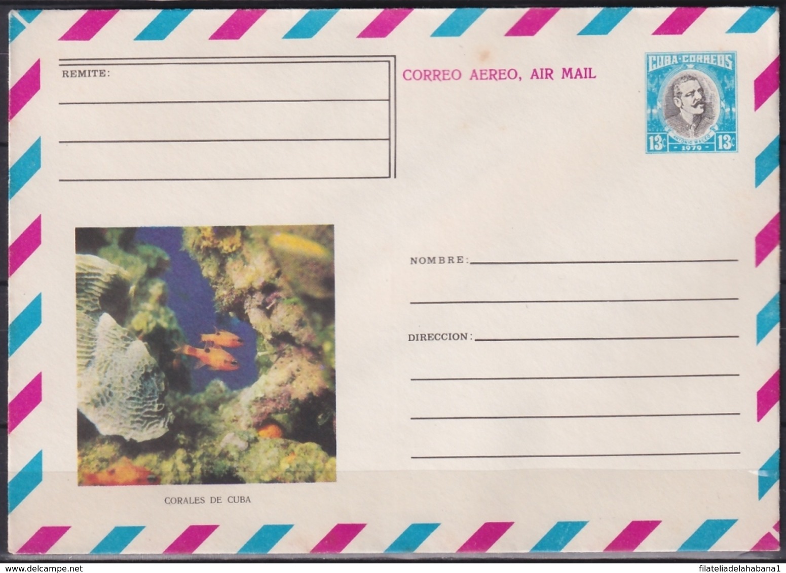 1979-EP-124 CUBA 1979 13c POSTAL STATIONERY COVER. CORALES Y PECES FISH. - Briefe U. Dokumente