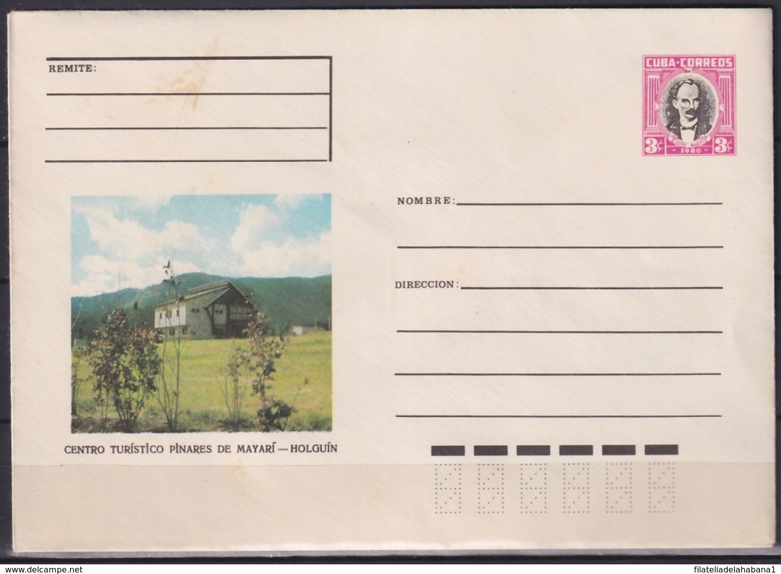 1980-EP-150 CUBA 1980 3c POSTAL STATIONERY COVER. HOLGUIN, CENTRO TURISTICO PINARES DE MAYARI. - Lettres & Documents