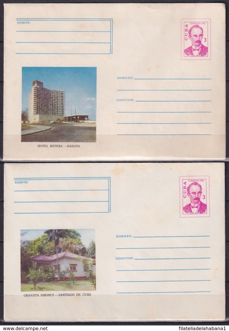 1975-EP-114 CUBA 1975 COMPLETE SET 10 POSTAL STATIONERY COVER COMPLETE YEAR. - Lettres & Documents