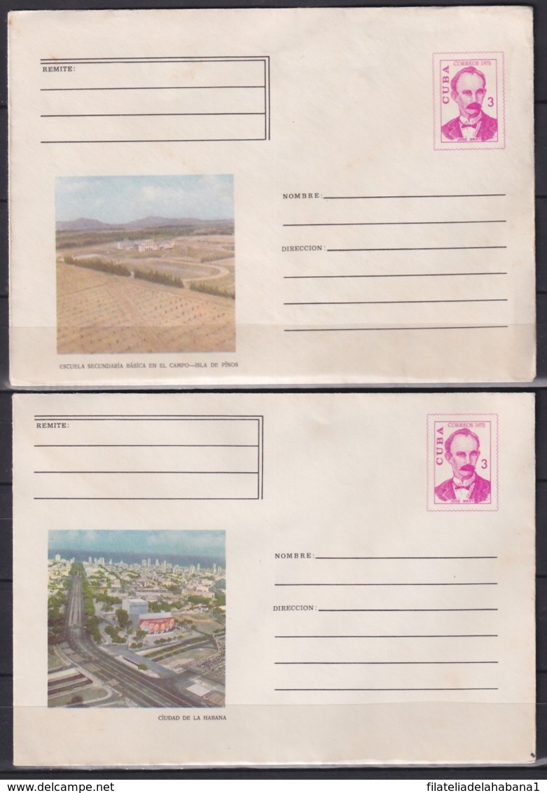 1975-EP-114 CUBA 1975 COMPLETE SET 10 POSTAL STATIONERY COVER COMPLETE YEAR. - Lettres & Documents