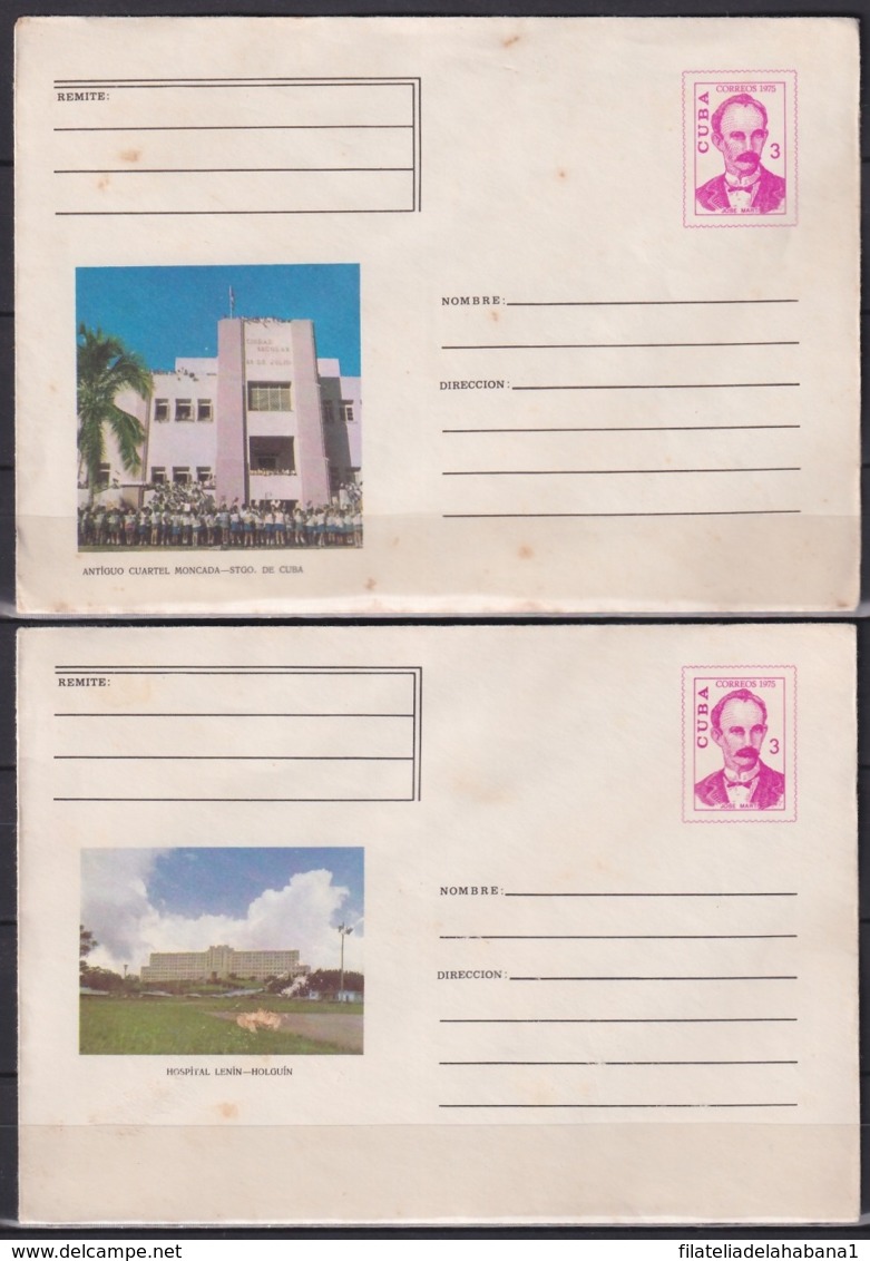 1975-EP-115 CUBA 1975 COMPLETE SET 10 POSTAL STATIONERY COVER COMPLETE YEAR. - Brieven En Documenten