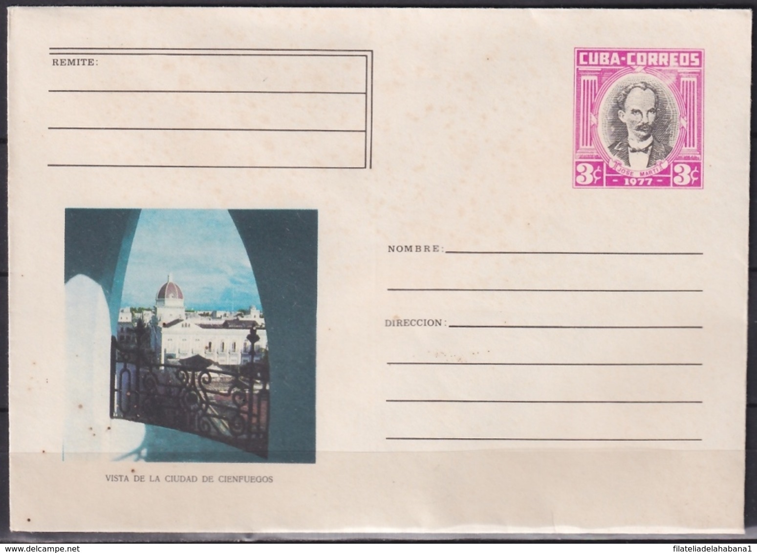 1977-EP-68 CUBA 1977 COMPLETE SET 5 POSTAL STATIONERY COVER COMPLETE YEAR. - Covers & Documents