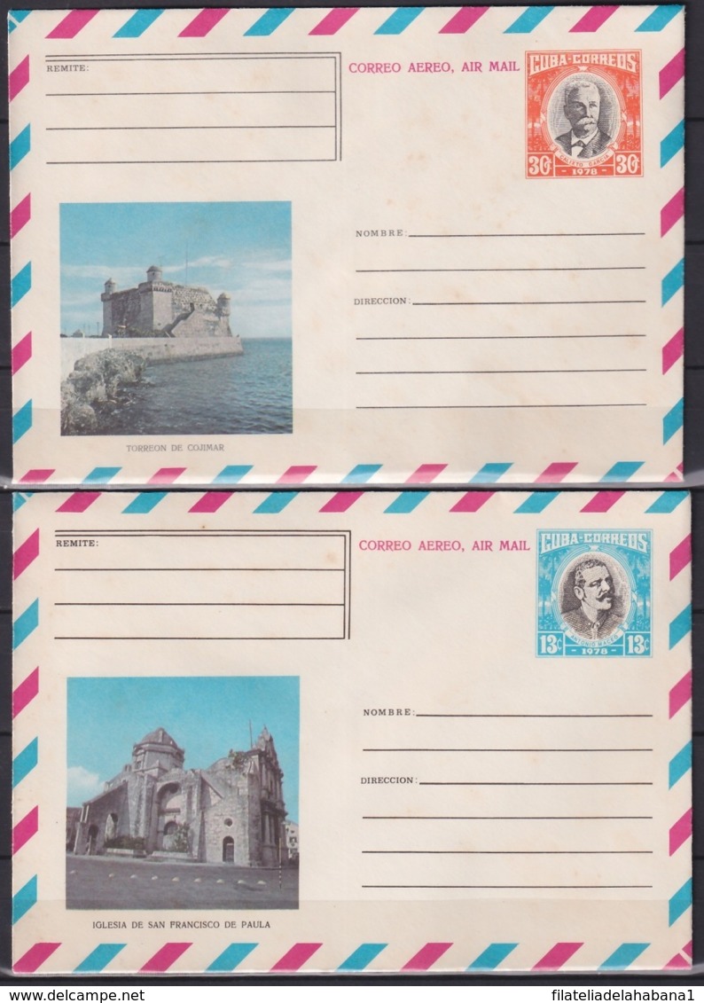 1978-EP-66 CUBA 1978 COMPLETE SET 5 POSTAL STATIONERY COVER COMPLETE YEAR. - Covers & Documents