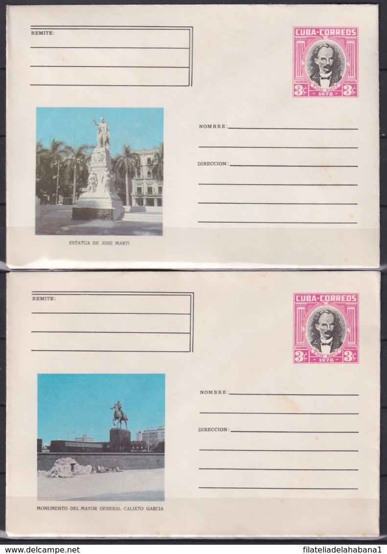 1978-EP-66 CUBA 1978 COMPLETE SET 5 POSTAL STATIONERY COVER COMPLETE YEAR. - Briefe U. Dokumente