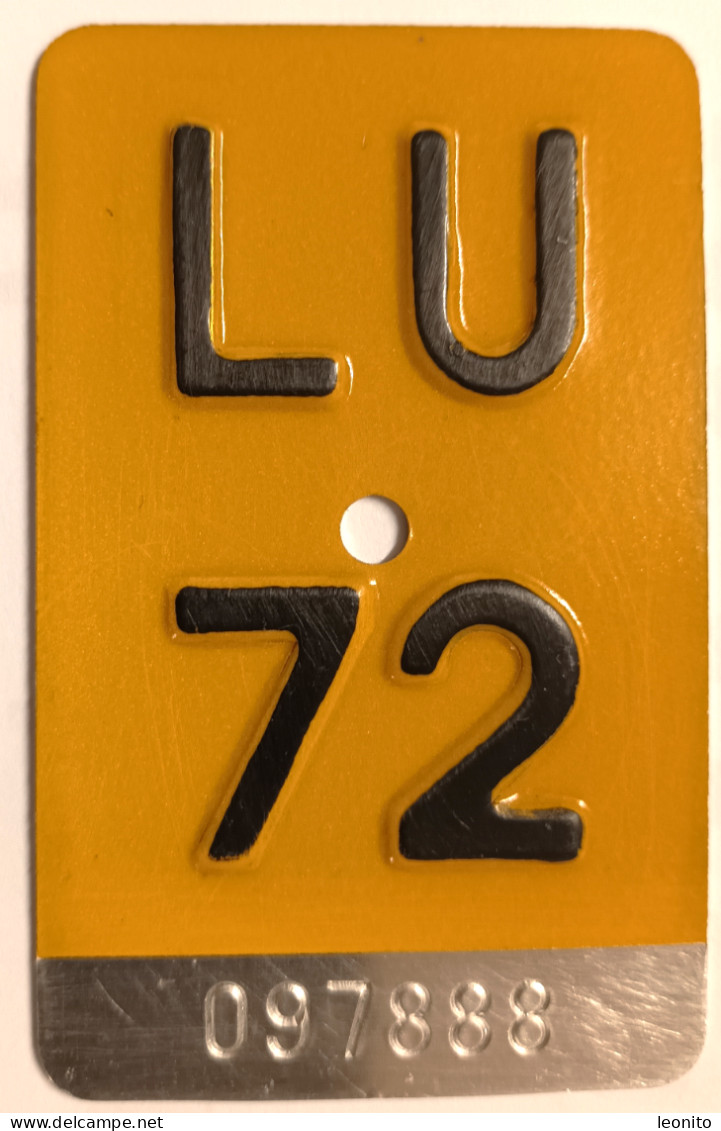 Velonummer Mofanummer Luzern LU 72 - Number Plates