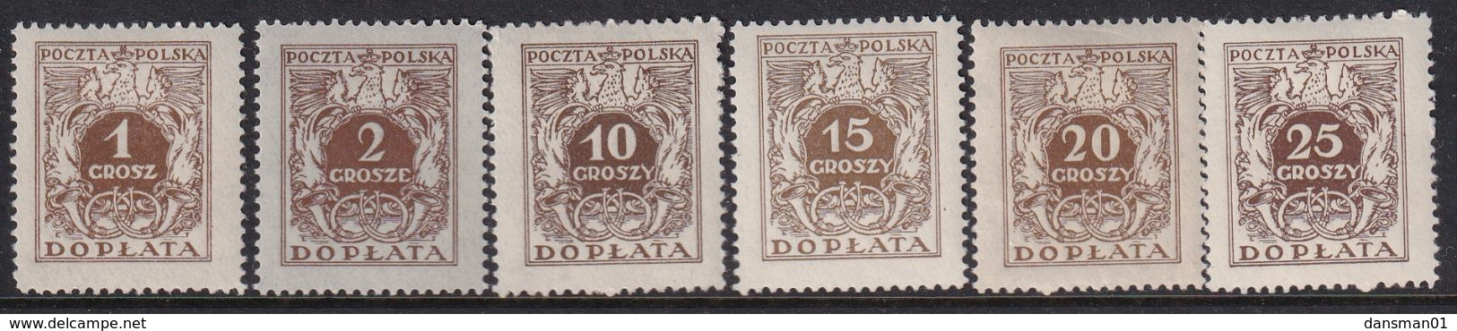 POLAND 1924 Postage Due Fi D65II-72II Mint Hinged - Neufs