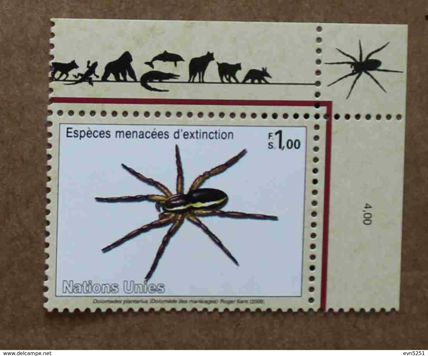 Ge09-01 : Nations-Unies (Genève) / Protection De La Nature - Araignée Dolomède Des Marécages - Unused Stamps